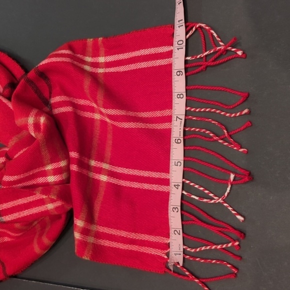 Cejon Women's Red 100% Acrylic Plaid Scarf 67" x 11" - Picture 4 of 4
